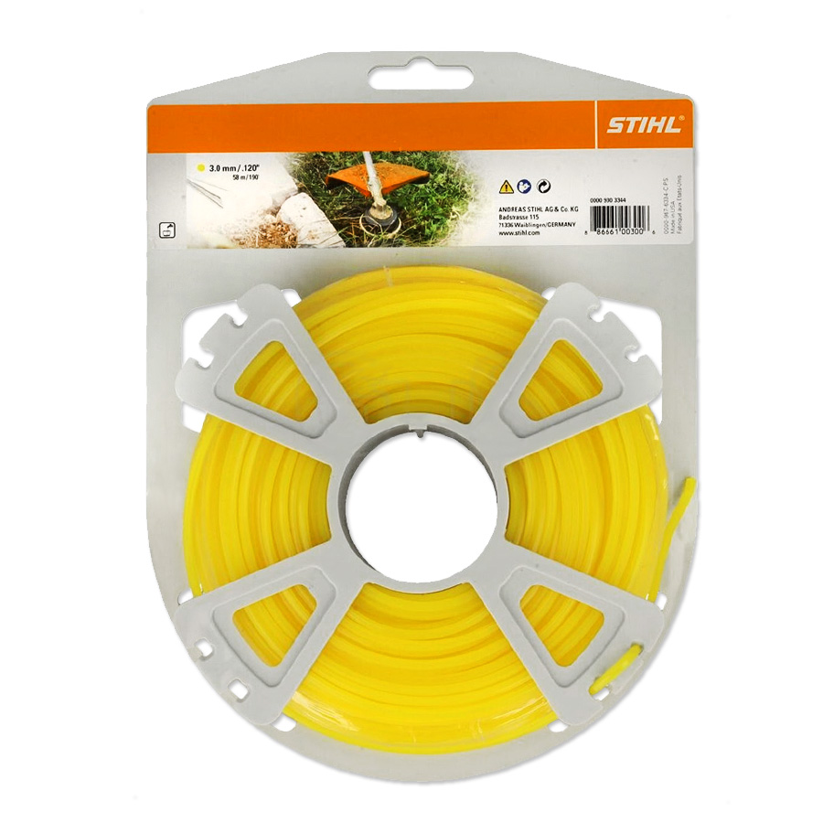STIHL Косильная струна Ø 3,0 мм х 58 м STIHL пятиугольного сечения жёлтый 00009303344, Струны косильные Штиль
