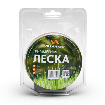 Cтруна триммерная кр. сечения  2,7 мм х 15 м  VILLARTEC