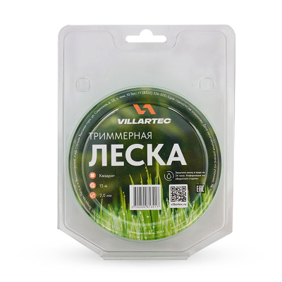 Cтруна триммерная кв. сечения  2,0 мм х 15 м  VILLARTEC