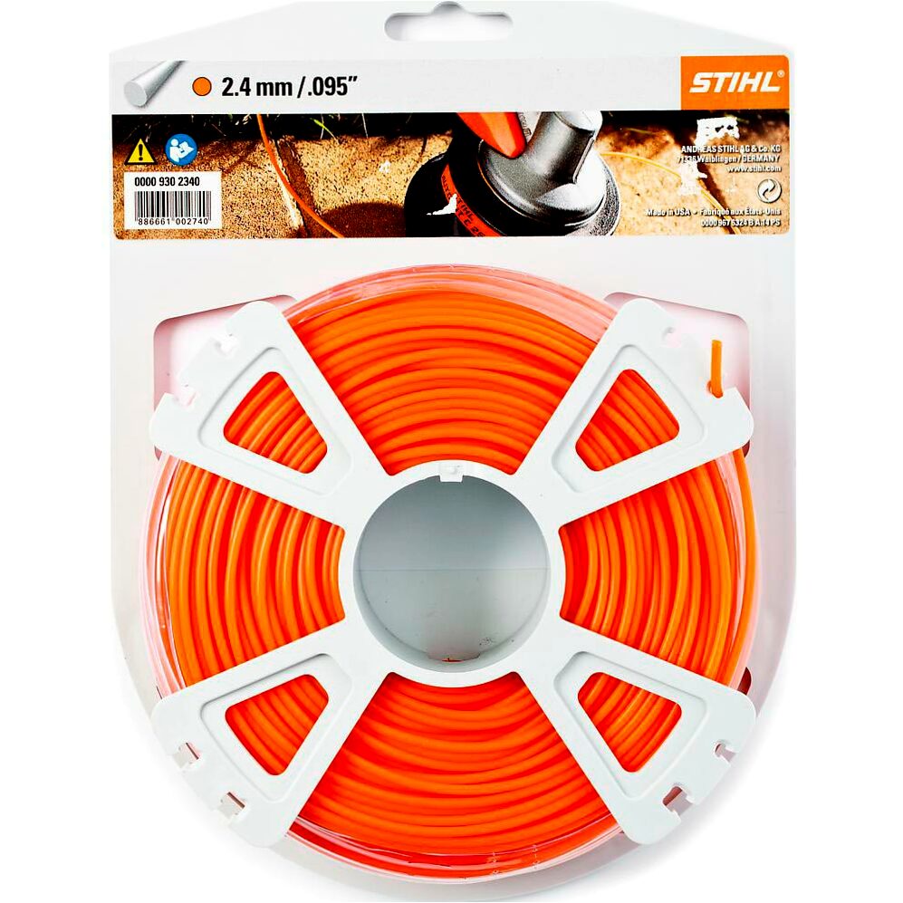 Косильная струна Ø 2,4 мм х 83 м STIHL круглого сечения оранжевый