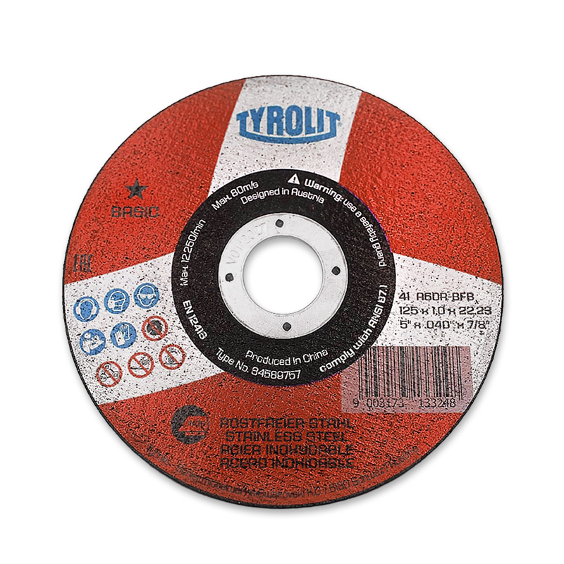 Отрезной армированный круг на бакелитовой связке 125х1.0х22.23, A 60 R BFB. T-41